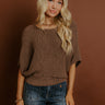Pumpkin Spice Sippin Knit Top in Mocha Image 1