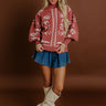 Fifth Avenue Chic Jacquard Knit Sweater Top in Rustic Rose Image 1