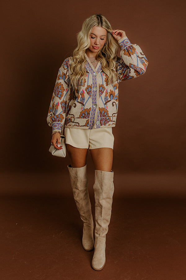 Petals And Pinot Floral Knit Cardigan Image 3