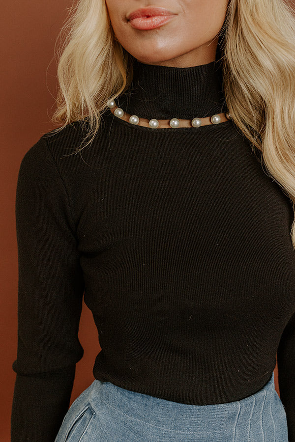 City Sleek Pearl Embellished Sweater Top Image 2