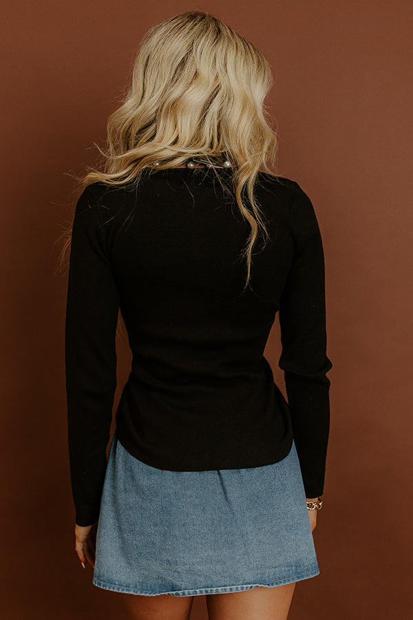 City Sleek Pearl Embellished Sweater Top Image 4
