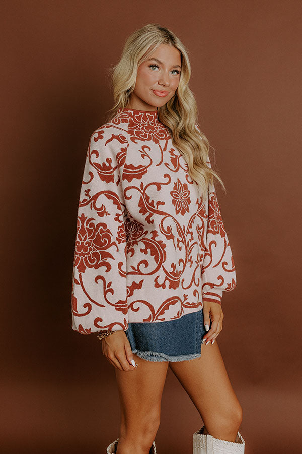 Cosmopolitan Chic Jacquard Knit Sweater Top Image 5