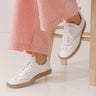 Wylder Faux Leather Studded Sneaker in White Image - 1