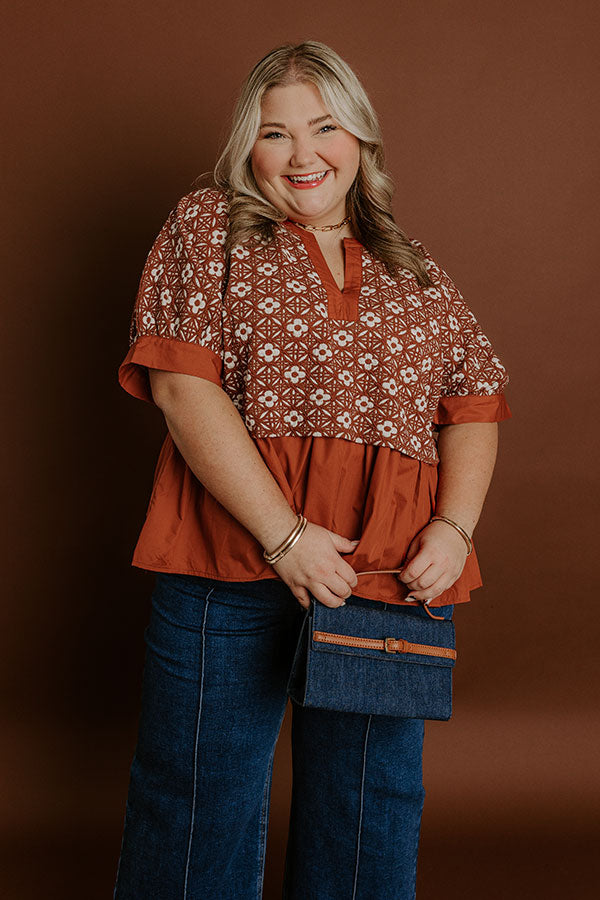 Chai Latte Sippin Jacquard Top Curves Image 1