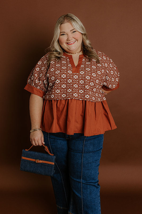Chai Latte Sippin Jacquard Top Curves Image 2