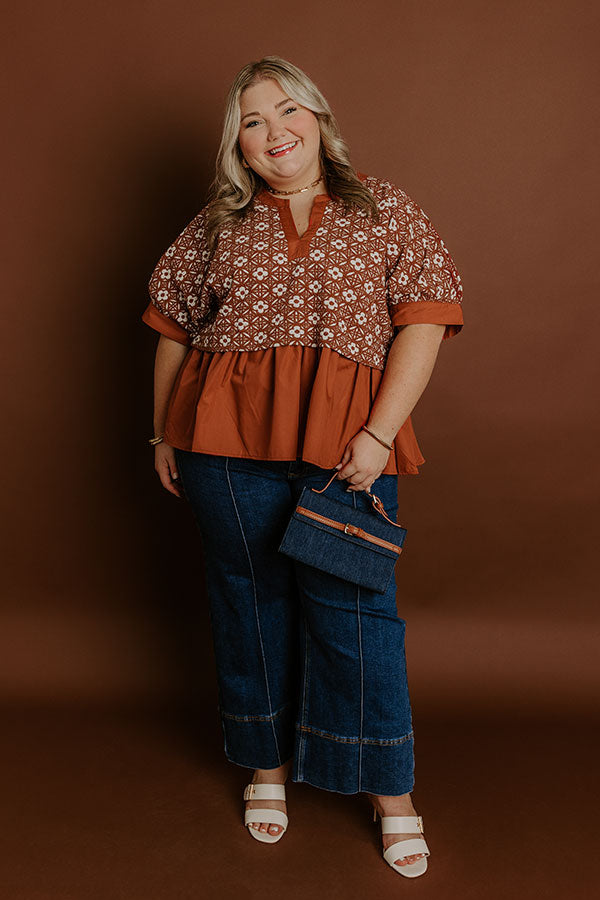 Chai Latte Sippin Jacquard Top Curves Image 4