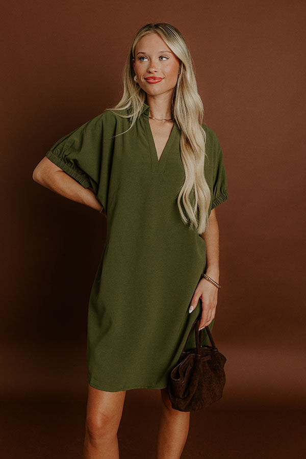 Broadway Muse Mini Dress in Olive Image - 2