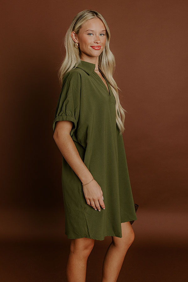 Broadway Muse Mini Dress in Olive Image - 4