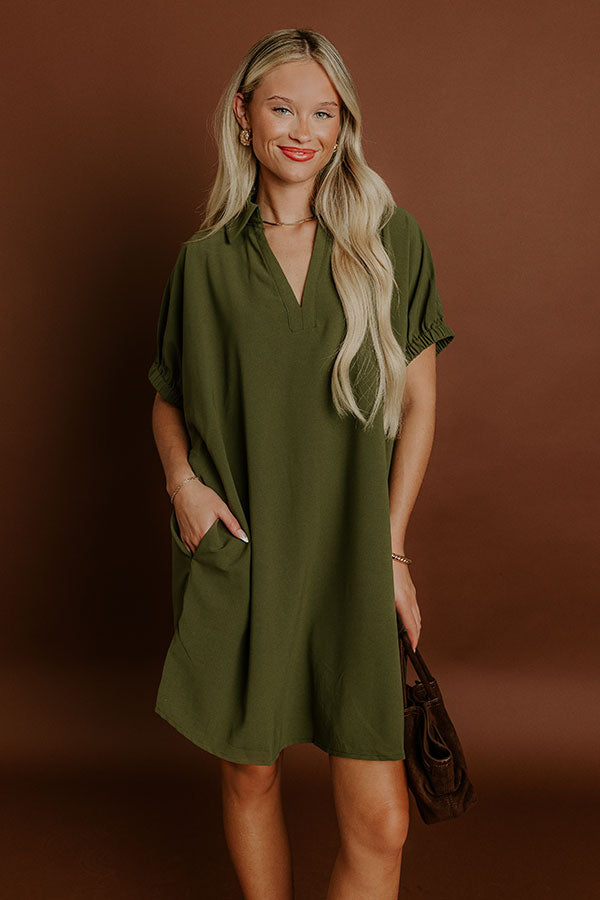 Broadway Muse Mini Dress in Olive Image - 1