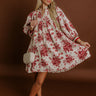 Veranda Chic Floral Mini Dress in Wine Image 1