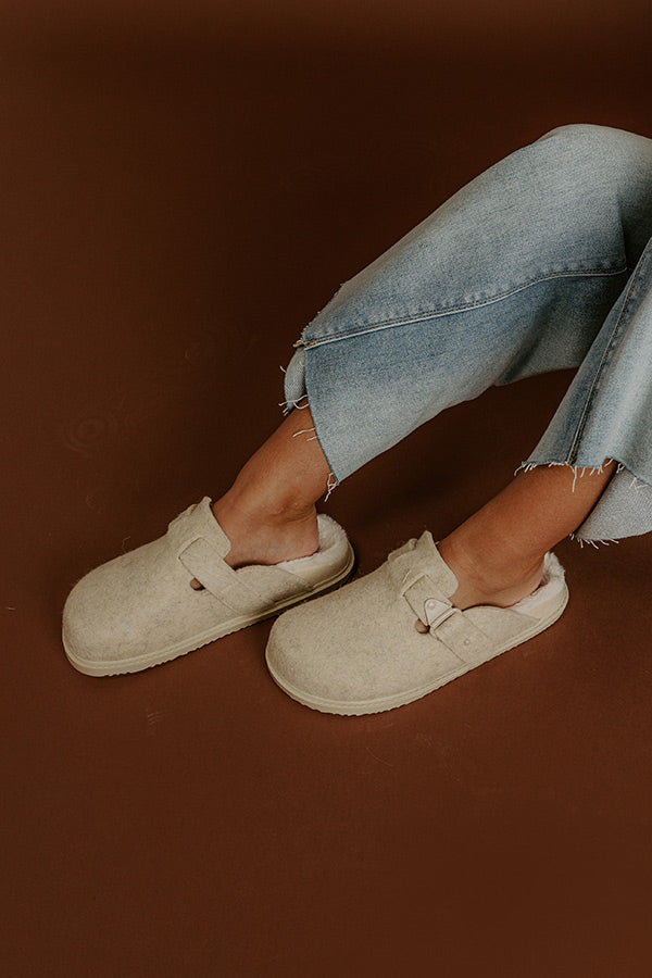 Portland Felt Mule Clogs in Oatmeal Image 3