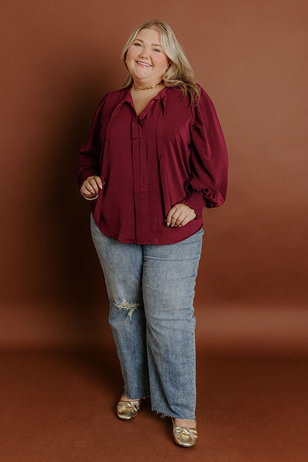 Soho Sophisticate Shift Top in Merlot Curves Image 3