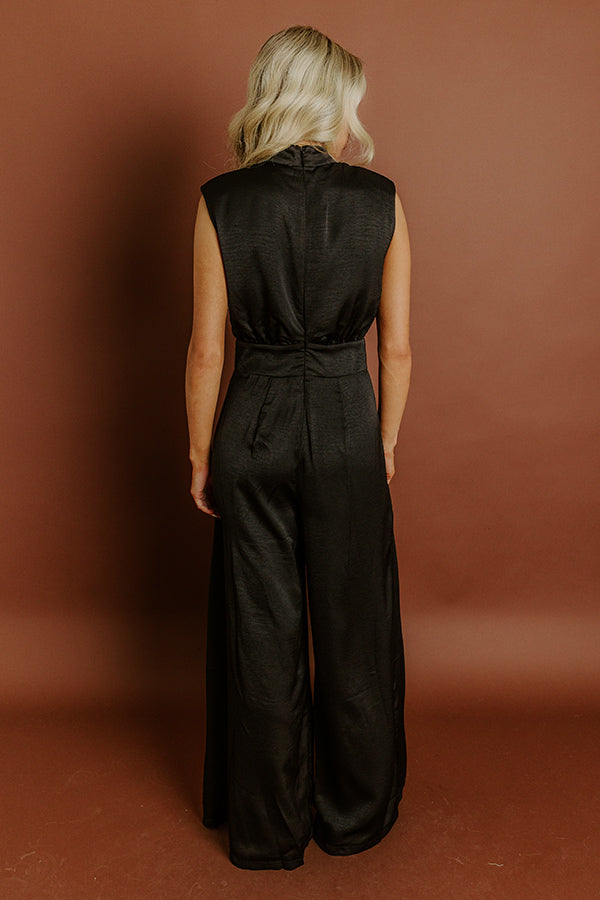 City Socialite Satin Wide Leg Jumpsuit Image 5