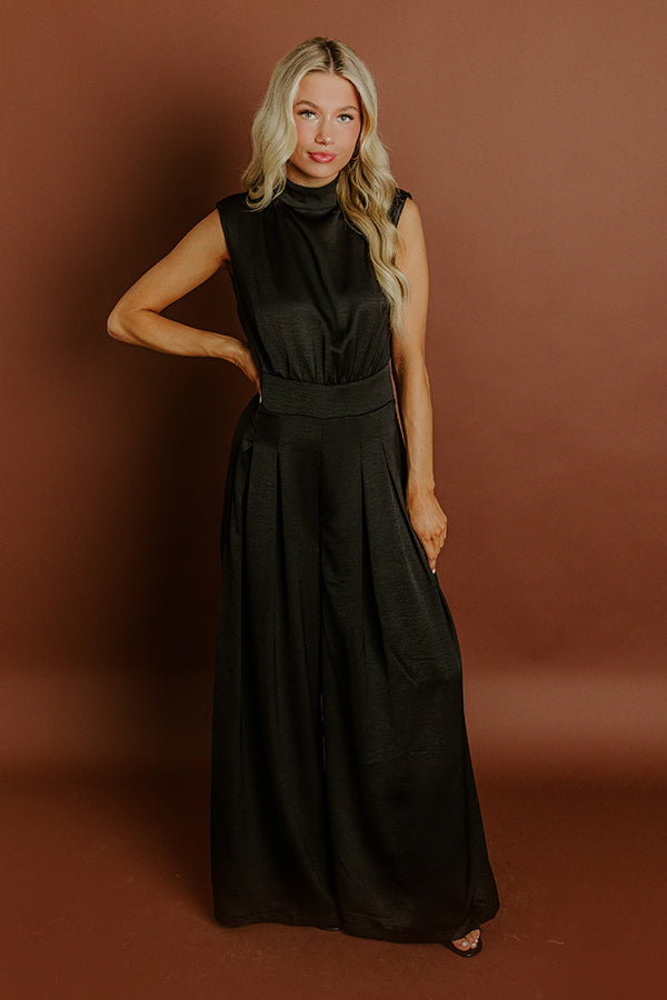 City Socialite Satin Wide Leg Jumpsuit Image 1