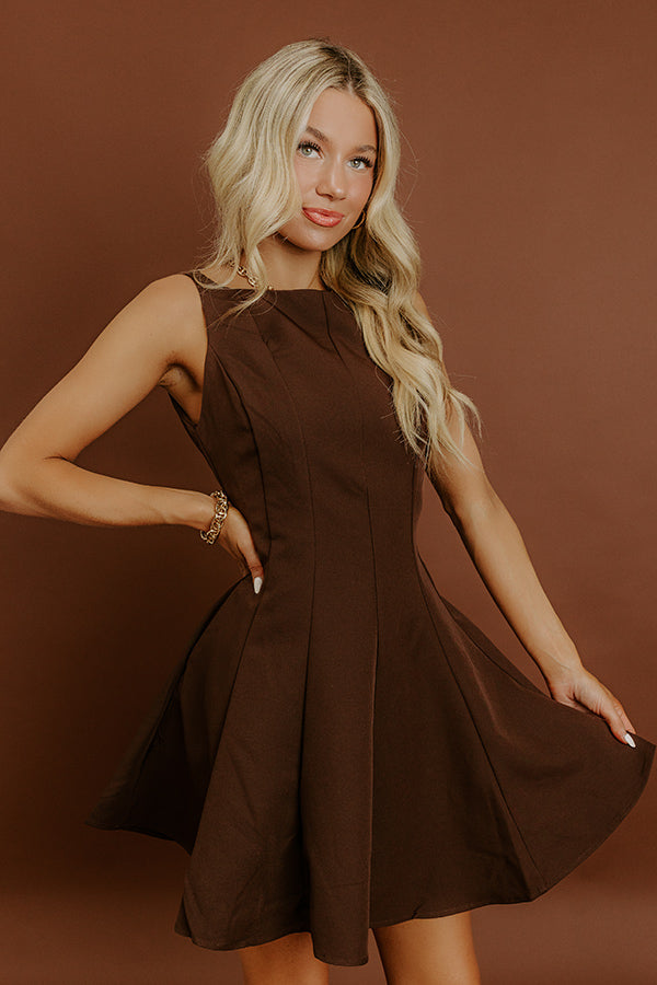 Penthouse Party Mini Dress in Chestnut Image 2