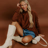 Simply Cozy Knit Sweater Top in Chocolate Image 1