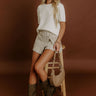 Uptown Charm Cable Knit Top in White Image 1