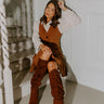 Western Charm Faux Suede Mini Dress in Chocolate Image - 1