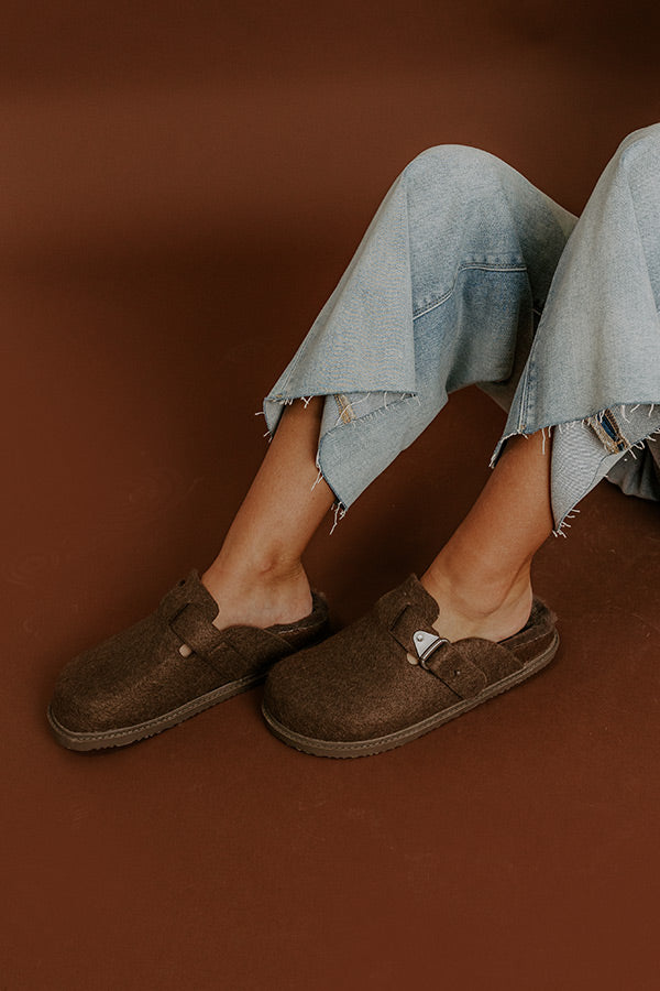 Portland Felt Mule Clogs in Espresso Image 2