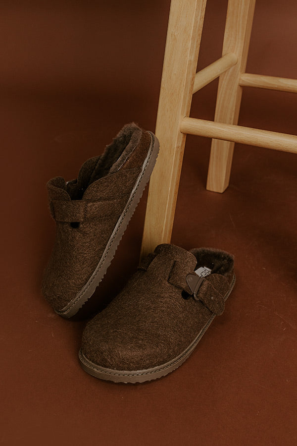 Portland Felt Mule Clogs in Espresso Image 1