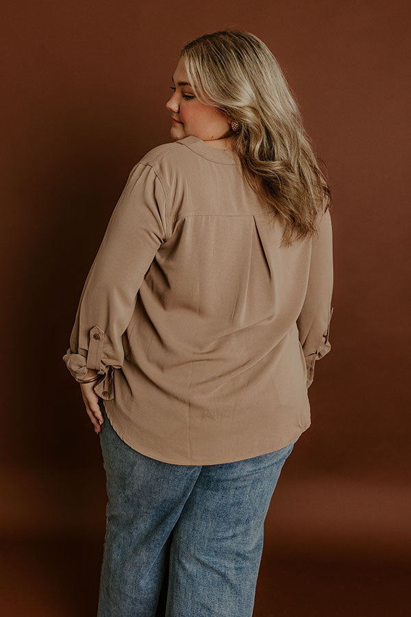 Simple Sunday Shift Top in Mocha Curves Image 5