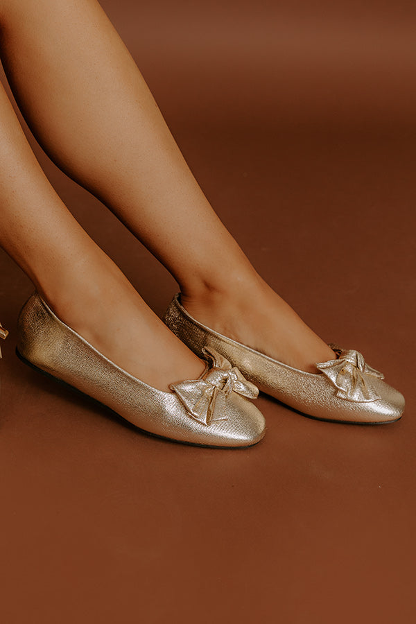 Sugar Rush Metallic Flats in Gold Image 2