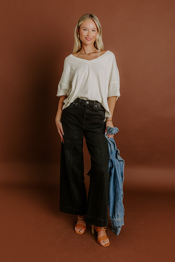 The Carmen High Waist Wide Leg Jean in Black Image 2