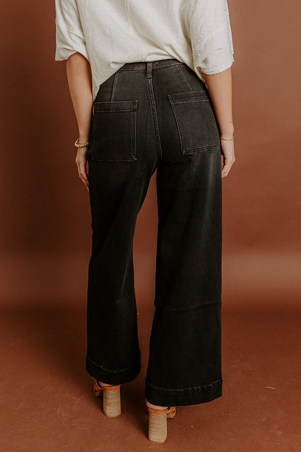 The Carmen High Waist Wide Leg Jean in Black Image 5