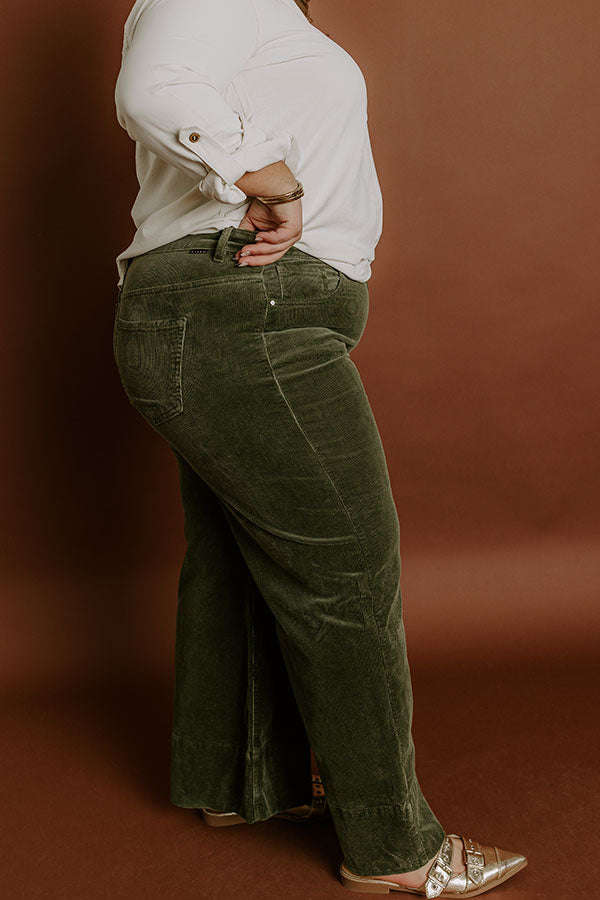 RISEN Kinsley High Waist Corduroy Wide Leg Pants Curves Image 3