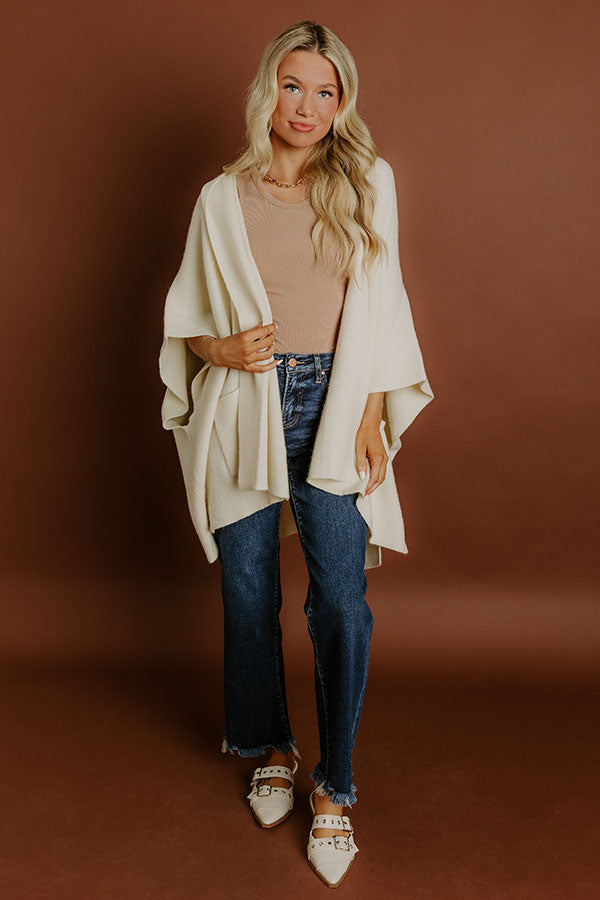 Cuddle Season Knit Cardigan in Cream Image 2