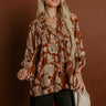 Simply Charming Floral Top in Camel Image - 1