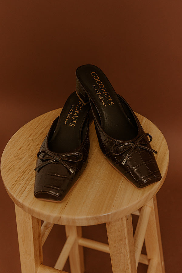 Geneva Faux Leather Heel in Chestnut