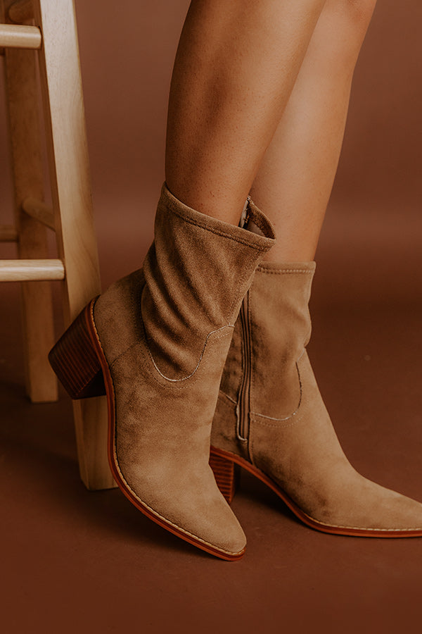 The Vienna Faux Suede Boot In Camel Image 2