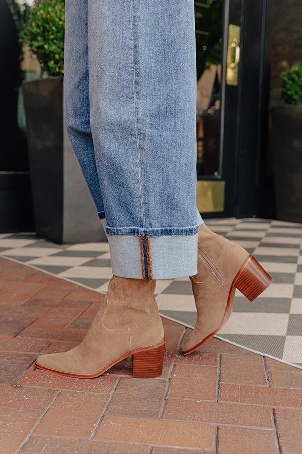 The Vienna Faux Suede Boot In Camel Image - 1