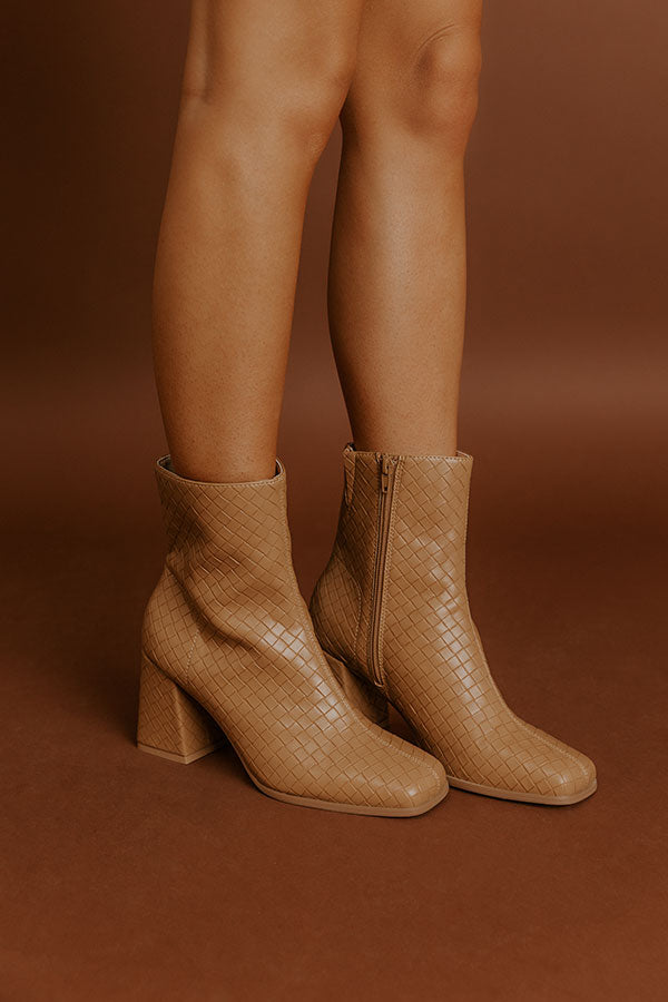 The Demi Faux Leather Woven Boot Image 3