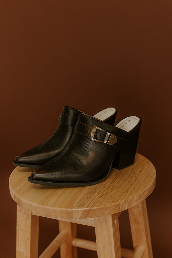 The Dixie Faux Leather Heeled Mule in Espresso Image 3