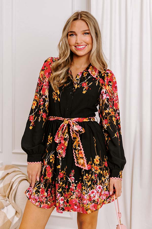 For The Love Of Floral Button Down Mini Dress Image 2