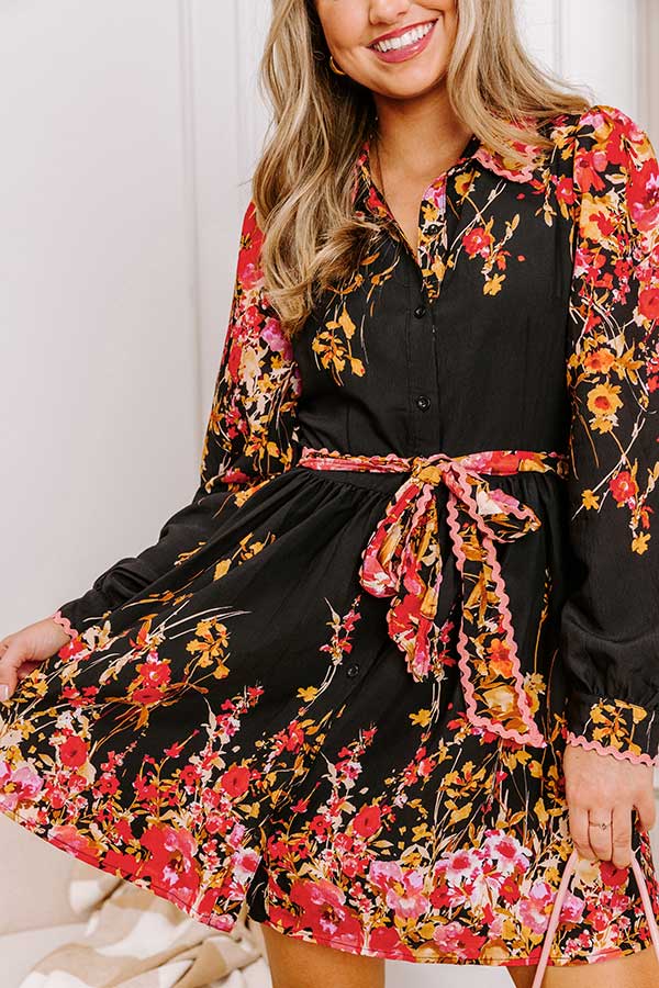 For The Love Of Floral Button Down Mini Dress Image 3