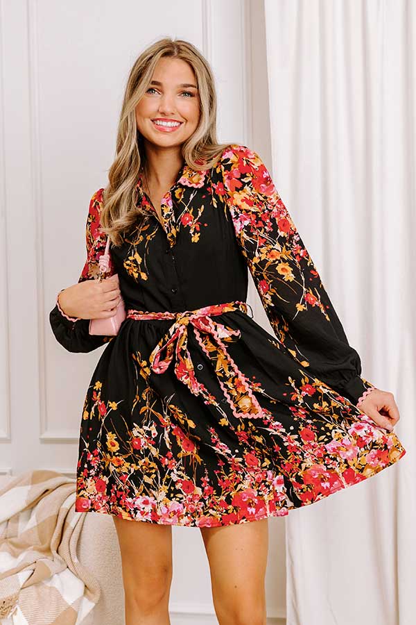 For The Love Of Floral Button Down Mini Dress Image 4