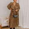 Urban Elegance Pleated Leopard Midi Dress Curves Image - 1