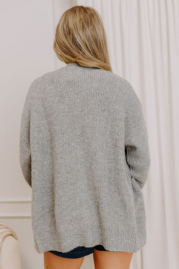 Cider Season Knit Cardigan in Grey Image 4