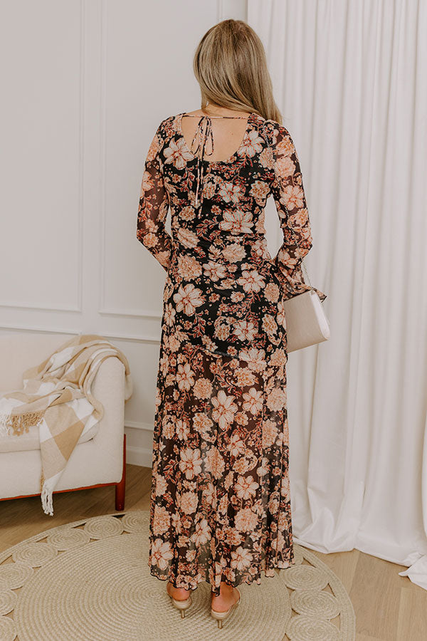Charm And Chic Floral Mesh Maxi Dress Image 5
