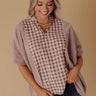 Charming Views Oversized Gingham Top in Purple Image - 1
