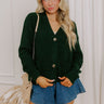 Cider Season Knit Cardigan in Hunter Green Image 1