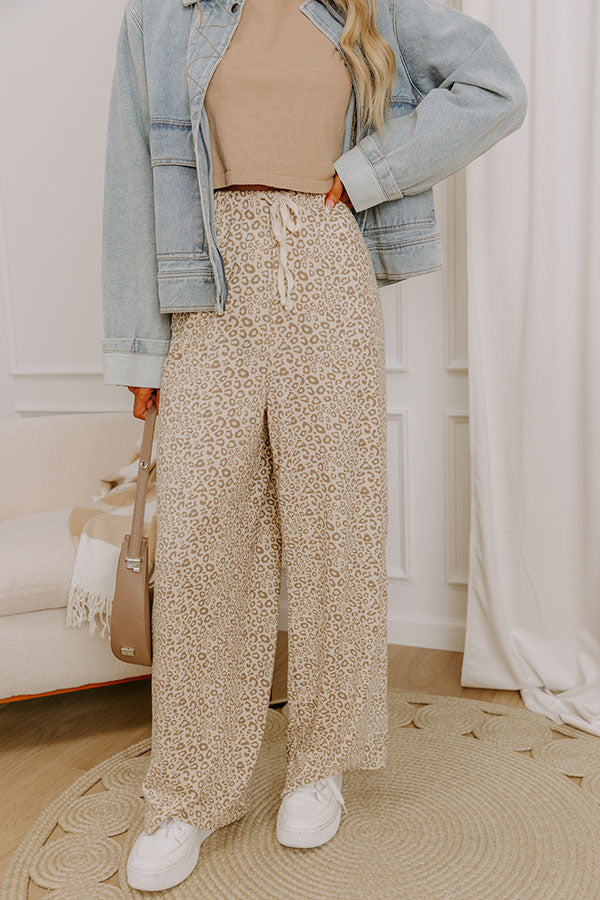 The Candice High Waist Wide Leg Leopard Pants Image 2