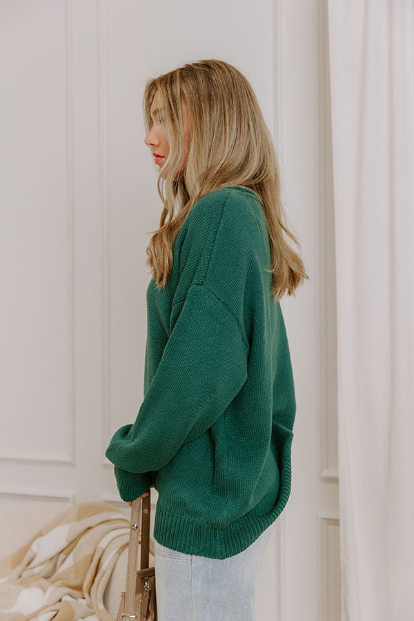 Sweet Lifestyle Knit Sweater in Hunter Green Image 4