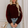 Comfy Chic Knit Crop Sweater Top in Maroon Image - 1