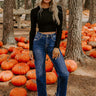 Basic Instincts Long Sleeve Ribbed Crop Tee in Black Image 1
