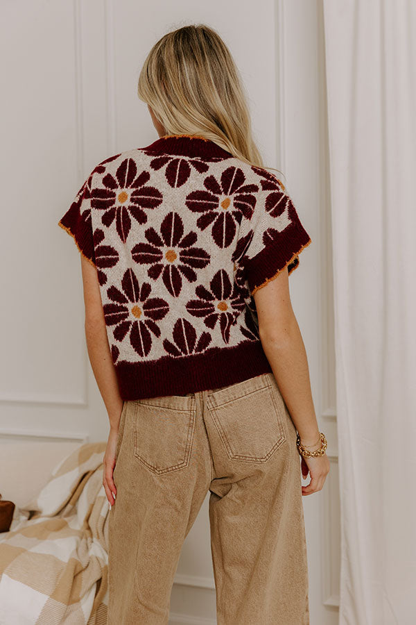 Cherished Moment Floral Knit Sweater Top Image 5