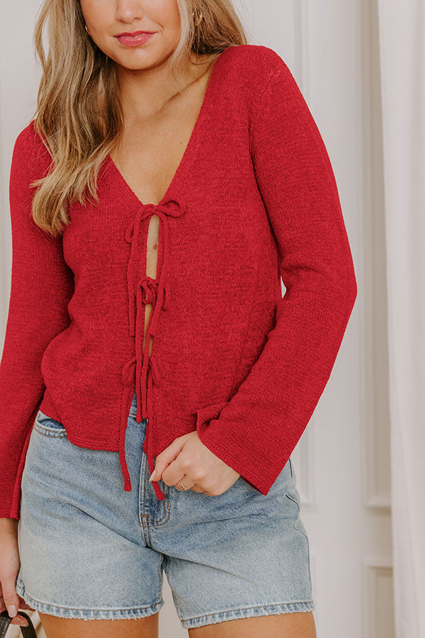 Kind Heart Front Tie Knit Top Image 2